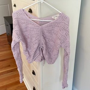 Lavender Crop Sweater